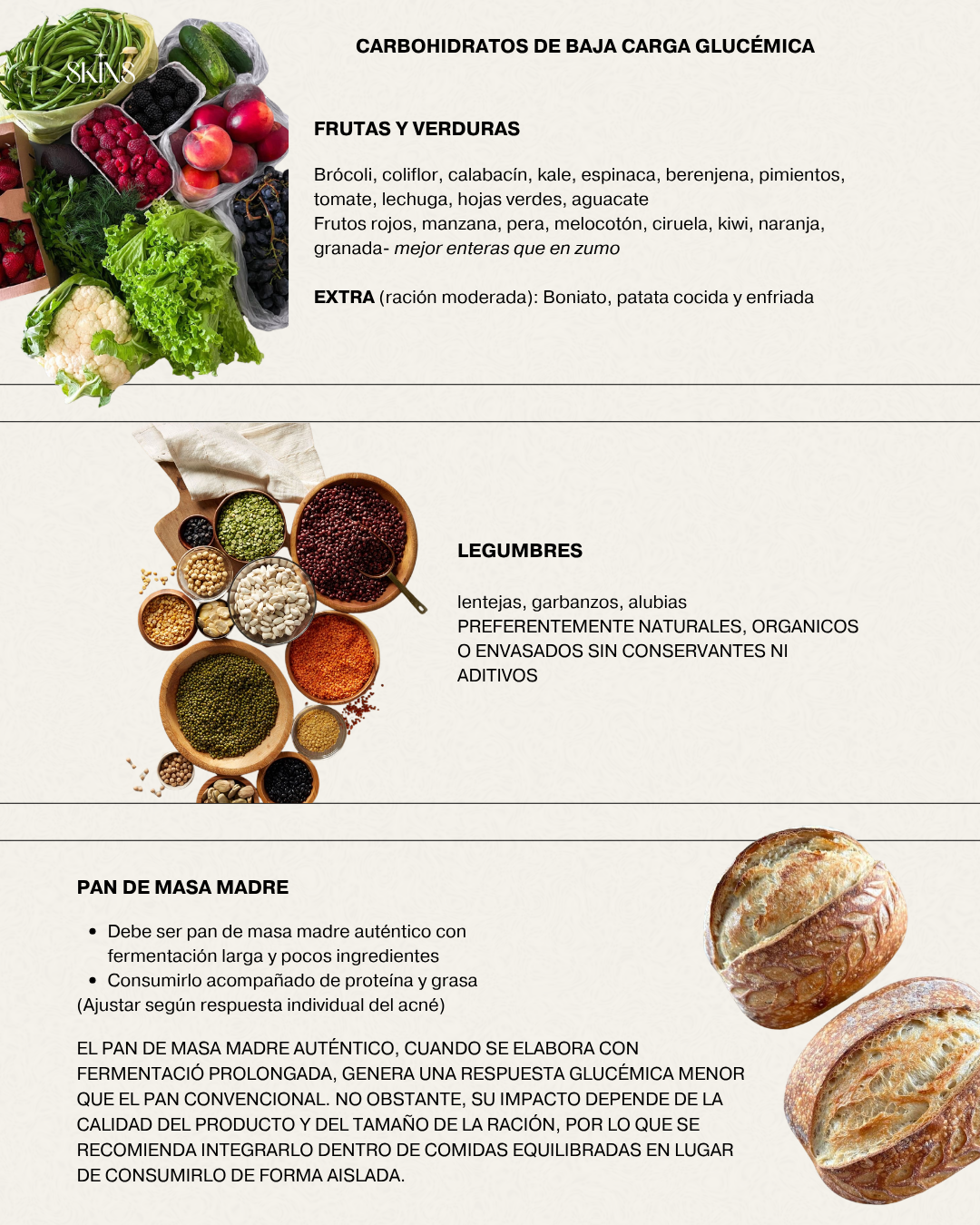 Página interior con carbohidratos de baja carga glucémica
