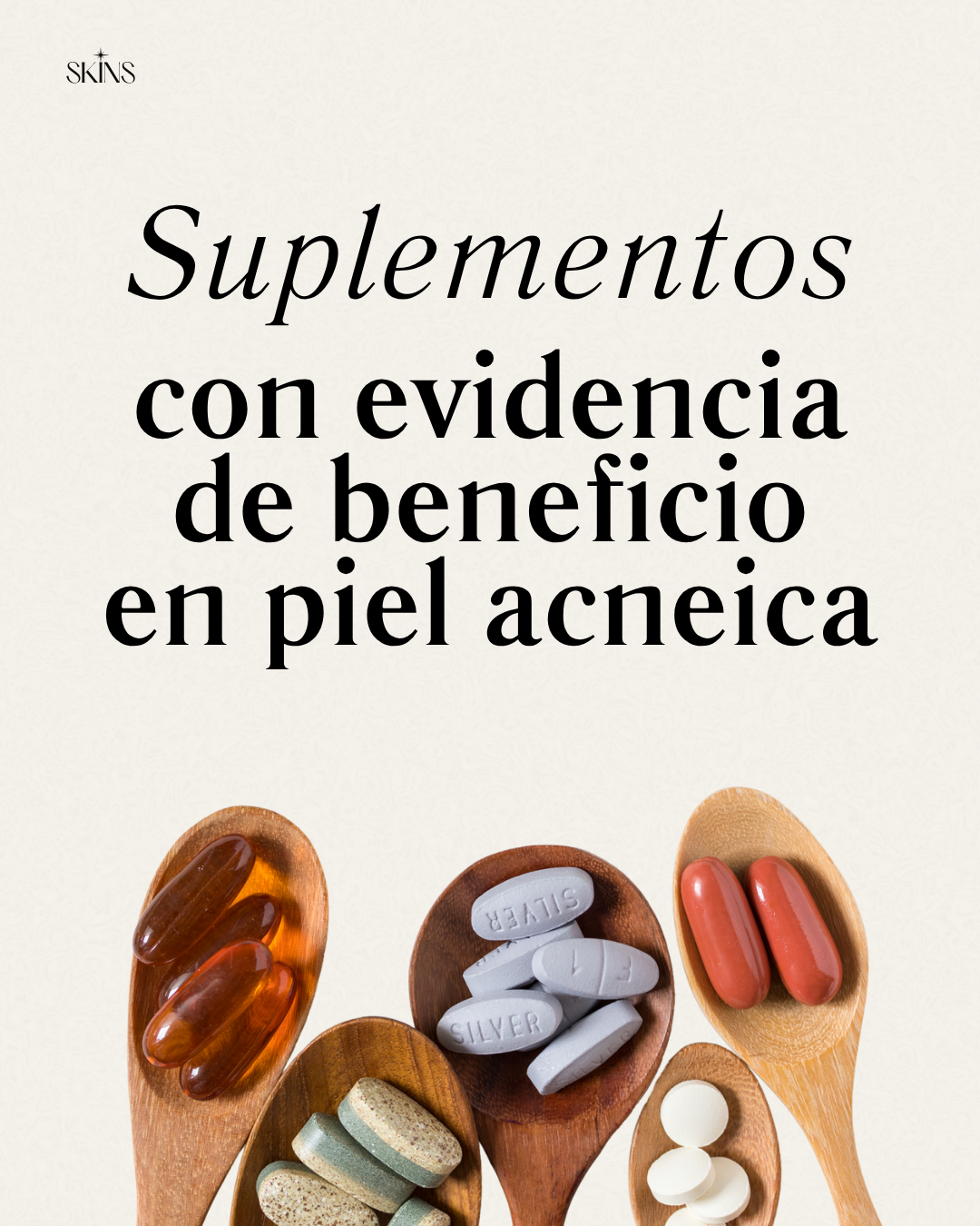 Página interior sobre suplementos y piel acneica